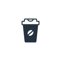 Paper cup isolated flat icon on white background, 400 coffee set, logo and sign
