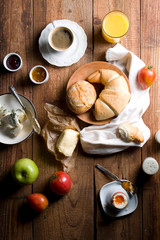 Delicious breakfast on the wood