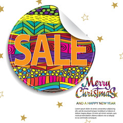 Merry Christmas sale background with creative christmas tree.