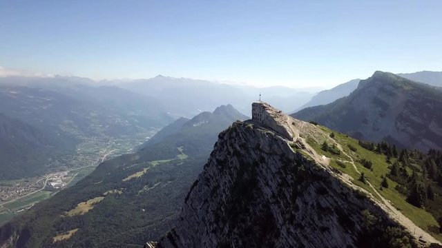 Aerial panoramic view of Cima Vezzena, also called Pizzo di Levico in Trento, Italy