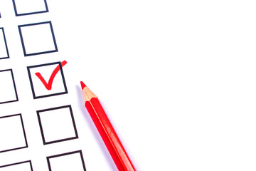 Bulletin and a red pencil for voting