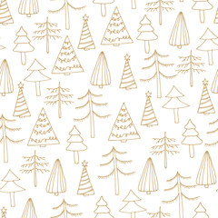 Obraz premium seamless pattern with abstract christmas trees