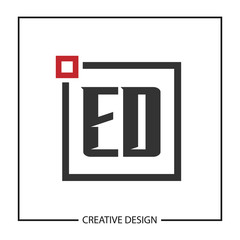 Initial Letter ED Logo Template Design
