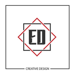 Initial Letter ED Logo Template Design