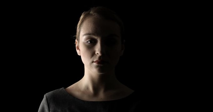 Emotional portrait of woman