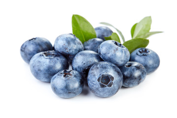 fresh blueberries isolated on white background