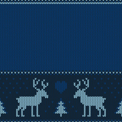 Christmas knitted pattern. Winter geometric seamless pattern. Design for sweater, scarf, comforter or clothes texture.