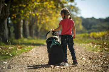 Child with a dog