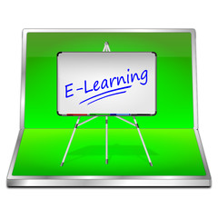 E-Learning Button - 3D illustration