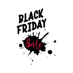 Black Friday. Calligraphic handmade lettering . Advertising Poster design. Sale Discount banners, labels, prints posters, web presentation. Vector illustration.