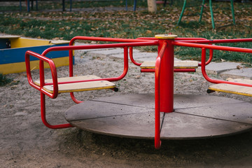 red children's carousel 