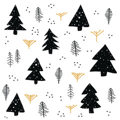 Seamless pattern with Christmas tree