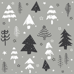 Obraz premium Seamless pattern with Christmas tree