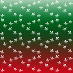 stelle in dissolvenza su sfondo verde e rosso