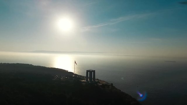 The &Ccedil;anakkale Martyrs' Memorial is a war memorial commemorating the service of about 253,000 Turkish soldiers who participated at the Battle of Gallipoli.
