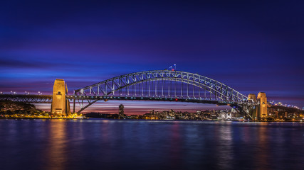 Fototapeta na wymiar Harbour Bridge at dusk, Sydney, Australia