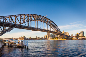 Fototapeta na wymiar Panoramic view of Harbour Bridge, Opera House and business district, Sydney, Australia