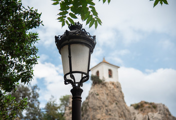 Fototapeta na wymiar Lamp and church
