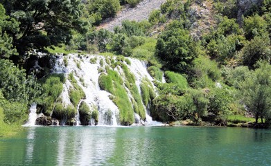 Fototapeta na wymiar waterfall on the Krupa river, Croatia