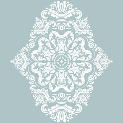 Elegant vintage vector ornament in classic style. Abstract traditional wite pattern with oriental elements. Classic vintage pattern