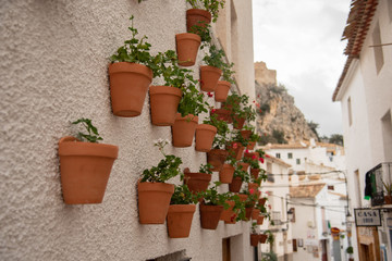 Fototapeta na wymiar Flower pots in Spain