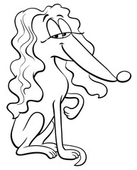 female dog comic character color book