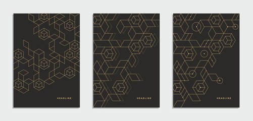 Fototapeta na wymiar Abstract geometric technological brochure, flyer, corporate identity.