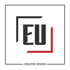 Initial Letter EU Logo Template Design