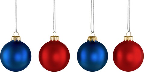 Red and Blue Baubles - Isolated