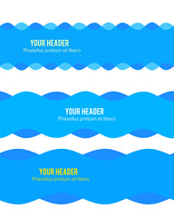 design element ribbon blue water sea background23