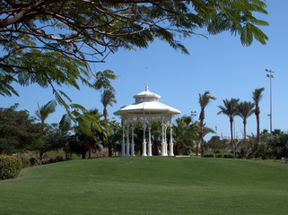 white gazebo in the park