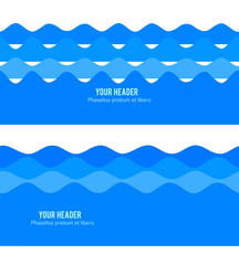 design element ribbon blue water sea background24
