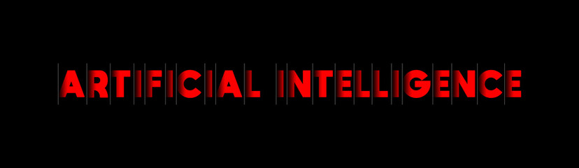 Artificial Intelligence - red text written on black background