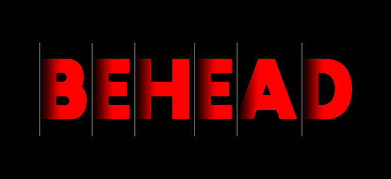 Behead - red text written on black background