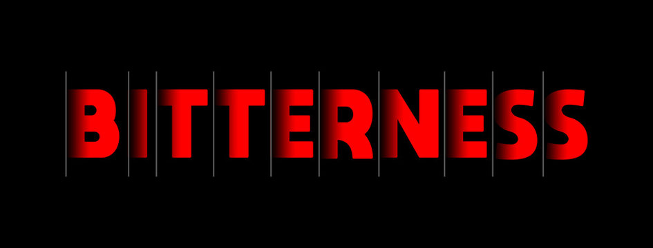 Bitterness - red text written on black background