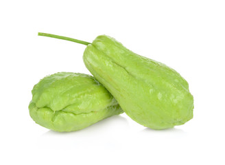 Chayote on white background