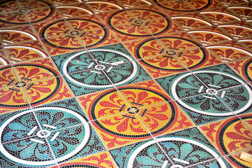Round shape floor pattern background
