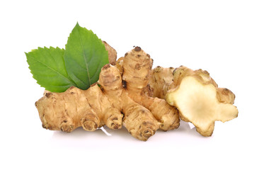Jerusalem artichoke on white background