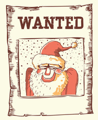 Wanted poater Santa Claus.Vector illustration