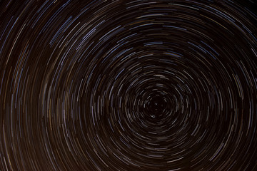 Star trails near the North Pole Star