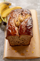 Sweet banana bread with honey