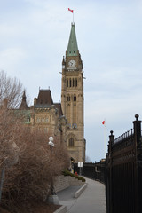 Fototapeta na wymiar Parliament Hill in Ottawa with Parliamentary and Departmental Buildings