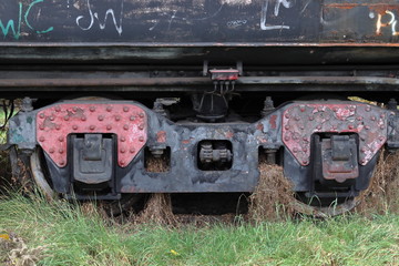 Train wheels, old, abandoned, rusty, Krakow, Plaszow