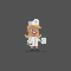 Obraz premium Pixel art doctor personage.