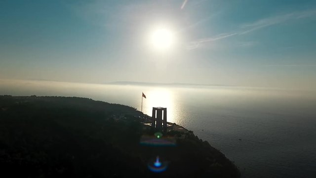 The Çanakkale Martyrs' Memorial is a war memorial commemorating the service of about 253,000 Turkish soldiers who participated at the Battle of Gallipoli.
