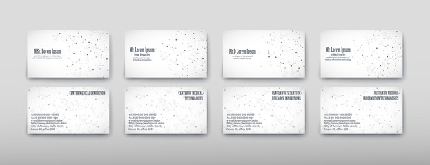 Business card containing contact information making it easier to find clients for promoting goods and services in the financial market
