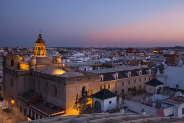 Seville, Spain. City skyline at dusk
