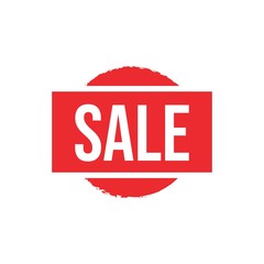 Sale red stamp logo