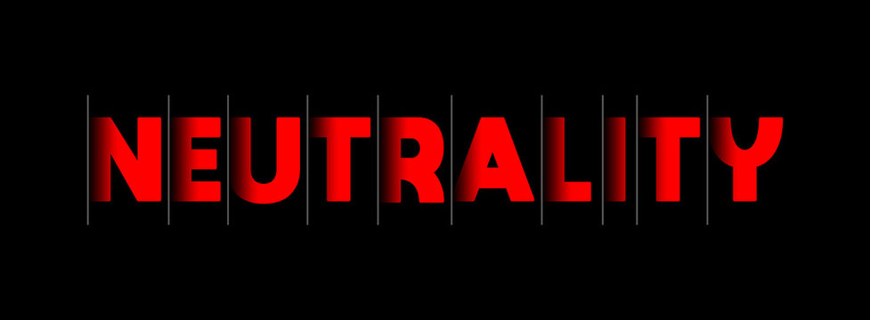 Neutrality - red text written on black background