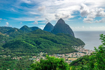 Pitons view Saint Lucia